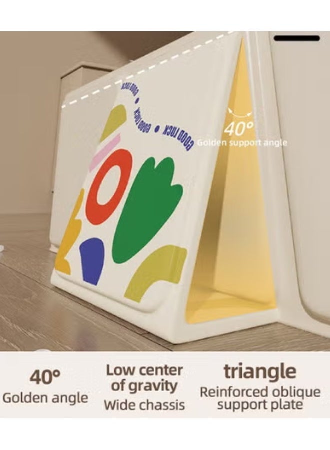 ميكسد حوض استحمام للأطفال، حوض استحمام قابل للطي، حوض استحمام محمول بقاعدة مانعة للانزلاق + 5 كرات بحرية + 4 ألعاب بط صغيرة، سعة كبيرة، مناسب للأطفال من عمر 0 إلى 8 سنوات - Image 3